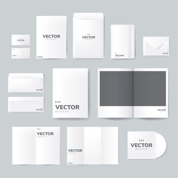 Print Design och tryck av en komplett visuell identitet för ditt företag